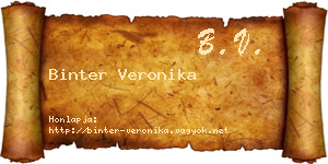 Binter Veronika névjegykártya